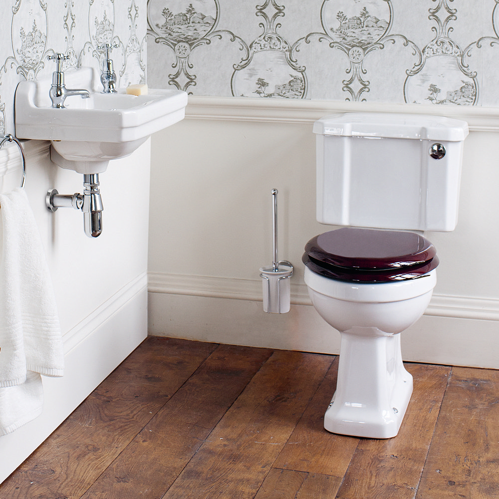 Burlington Regal Slimline Close Coupled Traditional Toilet - Button