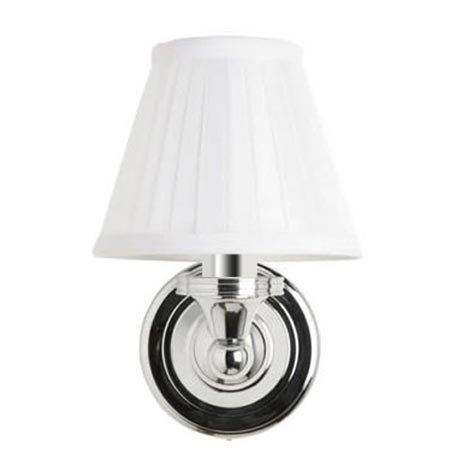 Burlington Round Light with Chrome Base and Fine Pleated Shade in White - BL12