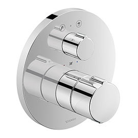 Duravit C.1 Round Thermostatic Shower Mixer with Diverter for Concealed Installation - Chrome - C14200014010