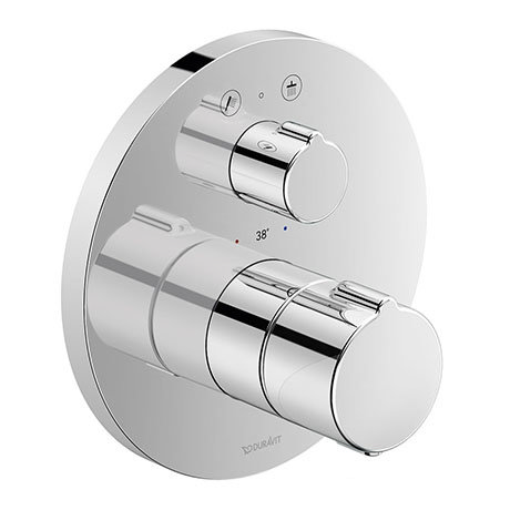 Duravit C.1 Round Thermostatic Shower Mixer for Concealed Installation - Chrome - C14200014010