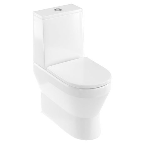 Britton Bathrooms Curve2 Rimless Close Coupled Back-to-Wall Toilet + Soft Close Seat