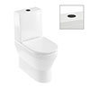 Britton Curve2 Rimless Close Coupled Back To Wall Toilet with Matt Black Flush Button + Soft Close Seat profile small image view 1 