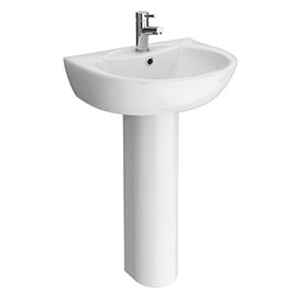 Cove 530mm Basin 1TH with Pedestal