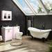 Chatsworth Traditional Pink Vanity - 560mm Wide with Matt Black Handles profile small image view 3 