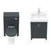 Chatsworth Traditional Graphite Sink Vanity Unit + Toilet Package profile small image view 5 