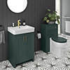 Chatsworth Traditional Green Sink Vanity Unit + Toilet Package profile small image view 1 