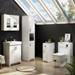 Chatsworth Traditional White Vanity - 560mm Wide with Matt Black Handles profile small image view 3 