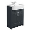 Chatsworth Traditional Graphite Semi-Recessed Vanity - 600mm Wide profile small image view 1 