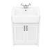 Chatsworth Traditional White Semi-Recessed Vanity - 600mm Wide profile small image view 4 