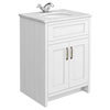 Chatsworth White 610mm Vanity with White Marble Basin Top Small Image