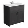 Chatsworth Graphite 810mm Vanity with White Marble Basin Top profile small image view 1 