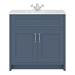 Chatsworth Blue 810mm Vanity with White Marble Basin Top profile small image view 2 