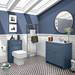Chatsworth Blue 810mm Vanity with White Marble Basin Top profile small image view 5 
