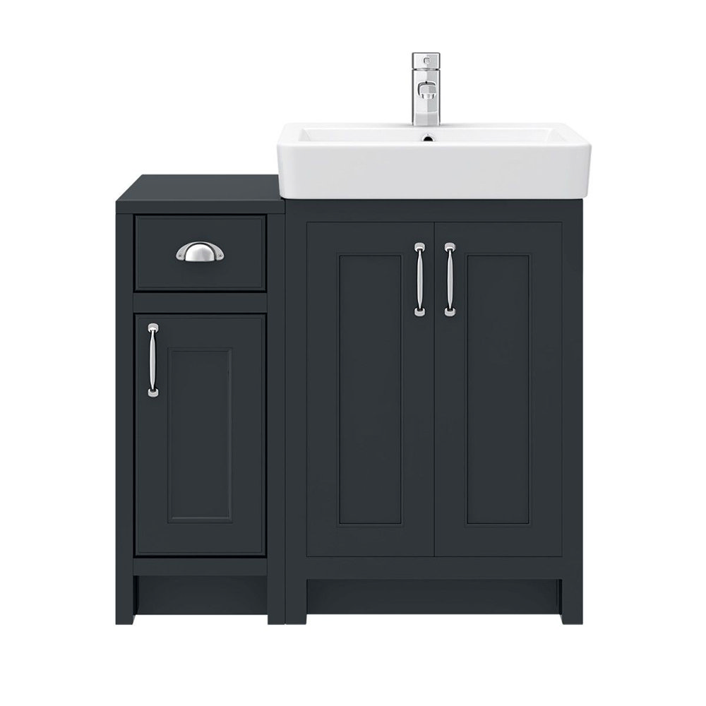 Chatsworth Traditional Graphite 560mm Vanity Sink + 300mm Cupboard Unit