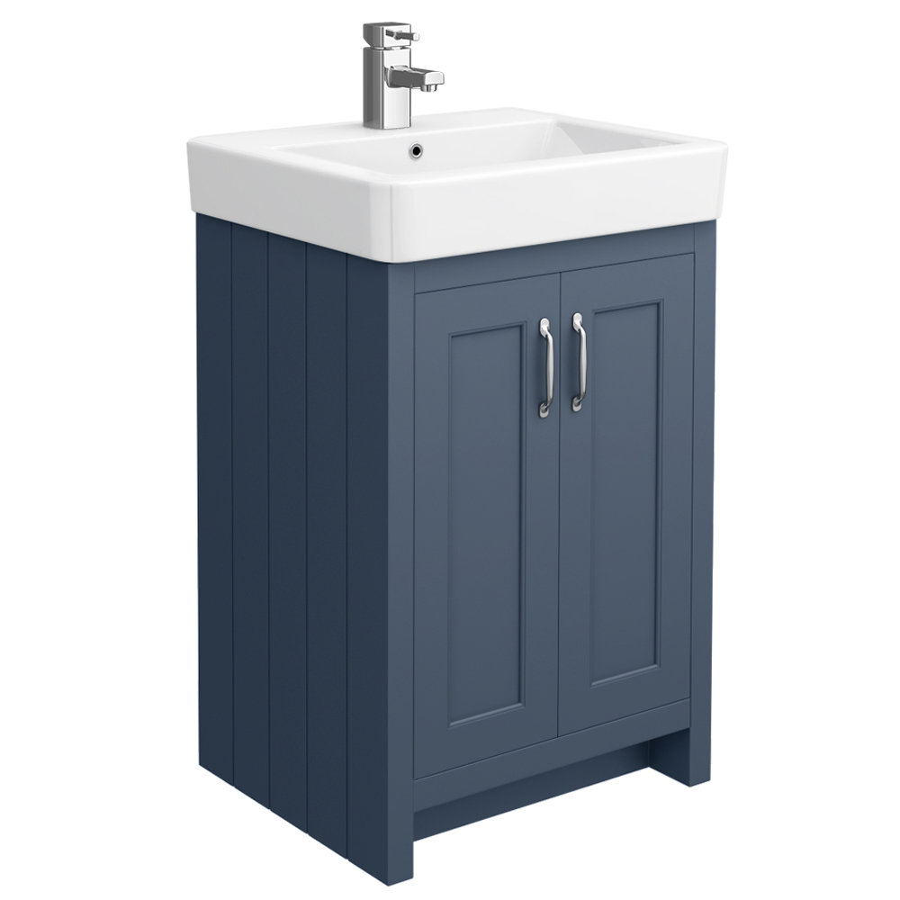 Chatsworth Traditional Blue 560mm Vanity Sink + 300mm Cupboard Unit