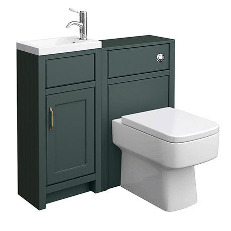  Chatsworth Traditional Cloakroom Vanity Unit Suite - Green