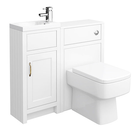Chatsworth Traditional Cloakroom Vanity Unit Suite - White