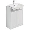 Ideal Standard Connect Air 600mm Floor Standing 2 Door Vanity Unit - Gloss White/Matt White profile small image view 1 
