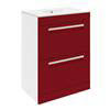 Ultra Design 600mm 2 Drawer Floor Mounted Basin & Cabinet - Gloss Red - 2 Basin Options profile small image view 1 