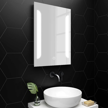 Calgary 500x700mm Led Mirror Inc Touch, White Victorian Mirror Bathroom