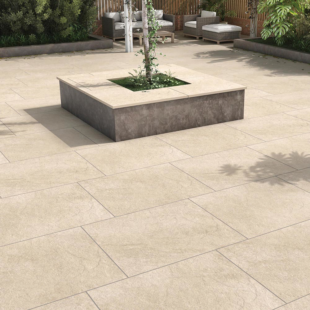 Carmona Beige Outdoor Stone Effect Floor Tile - 600 x 900mm
