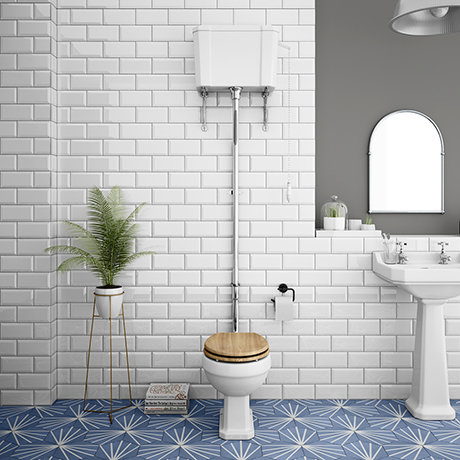 Carlton Traditional High Level Toilet with Soft Close Seat - Various Colour Options