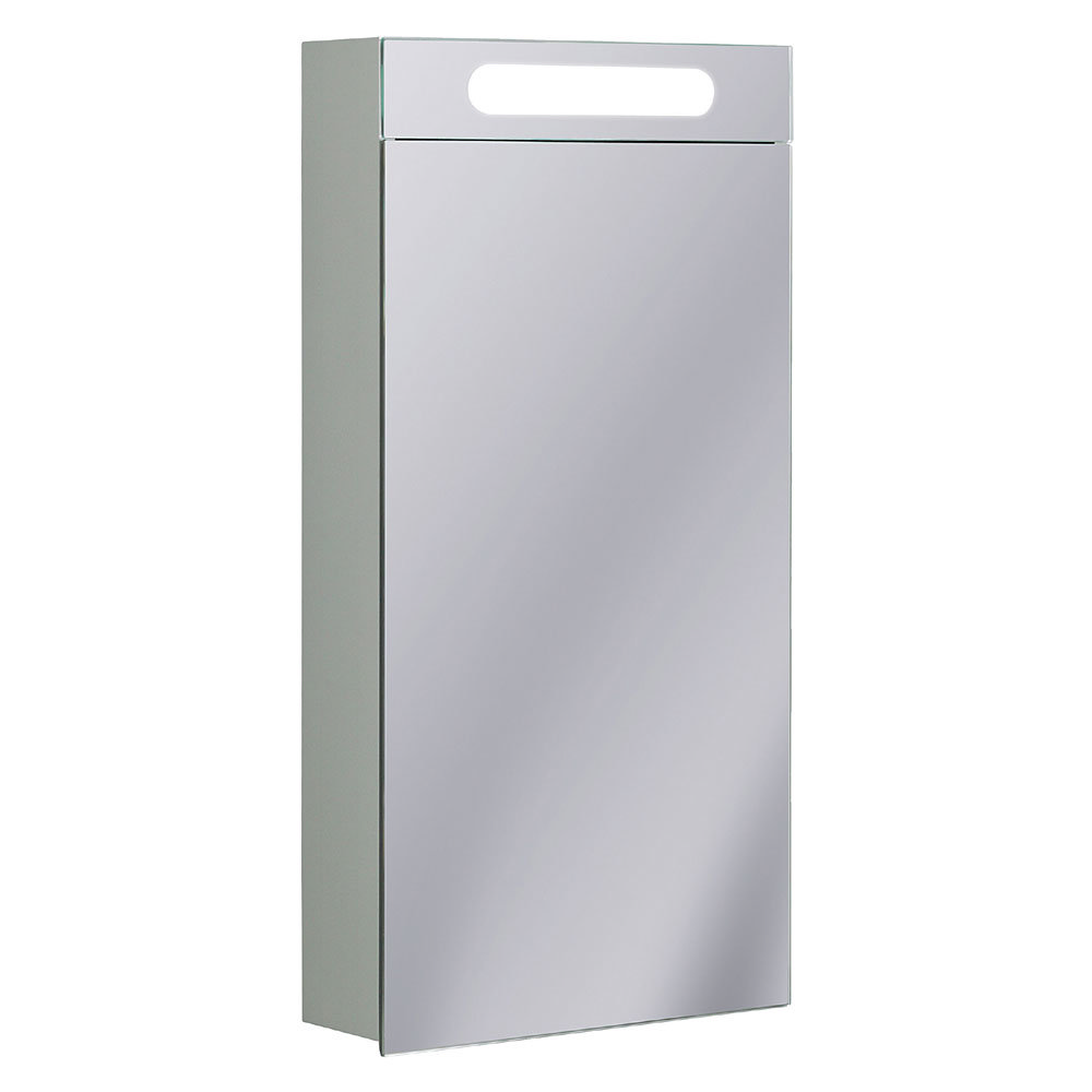 bauhuas - 400mm illuminated aluminium mirrored cabinet with bauhuas - 400mm illuminated aluminium mirrored cabinet with