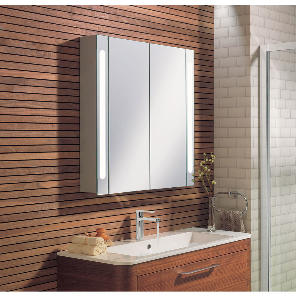 Bauhaus 800mm Illuminated Aluminium Mirrored with Shaving