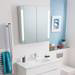 Crosswater - 800mm Illuminated Aluminium Mirrored Cabinet with Shaving Socket - CB8080AL profile small image view 2 