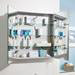 Crosswater - 800mm Illuminated Aluminium Mirrored Cabinet with Shaving Socket - CB8080AL profile small image view 3 