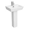 Cubo Basin + Full Pedestal (520mm Wide - 1 Tap Hole) profile small image view 1 