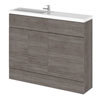 Hudson Reed 1100mm Grey Avola Compact Combination Unit (600 Vanity + 500 WC unit) profile small image view 1 
