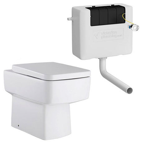 Nuie Bliss Square Back to Wall Pan inc. Soft Close Top Fix Seat + Concealed Cistern