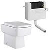 Nuie Bliss Square Back to Wall Pan inc. Soft Close Top Fix Seat + Concealed Cistern profile small image view 1 