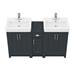 Chatsworth Traditional Graphite Double Basin Vanity + Cupboard Combination Unit profile small image view 3 