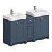 Chatsworth Traditional Blue Double Basin Vanity + Cupboard Combination Unit profile small image view 2 