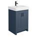 Chatsworth Traditional Blue Double Basin Vanity + Cupboard Combination Unit with Matt Black Handles profile small image view 3 