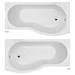 Cove Bathroom Suite with B-Shaped Shower Bath profile small image view 5 