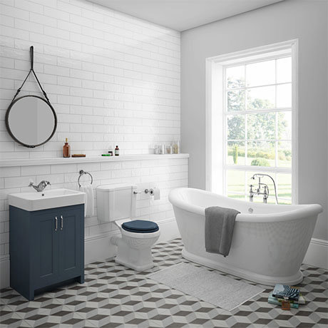 Chatsworth Blue Close Coupled Roll Top Bathroom Suite