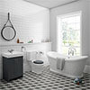 Chatsworth Graphite Close Coupled Roll Top Bathroom Suite profile small image view 1 