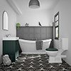 Chatsworth Green Close Coupled Roll Top Bathroom Suite profile small image view 1 