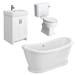 Chatsworth White Close Coupled Roll Top Bathroom Suite profile small image view 5 
