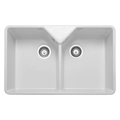 Rangemaster Farmhouse 796 x 491mm Double Bowl Belfast Ceramic Kitchen ...