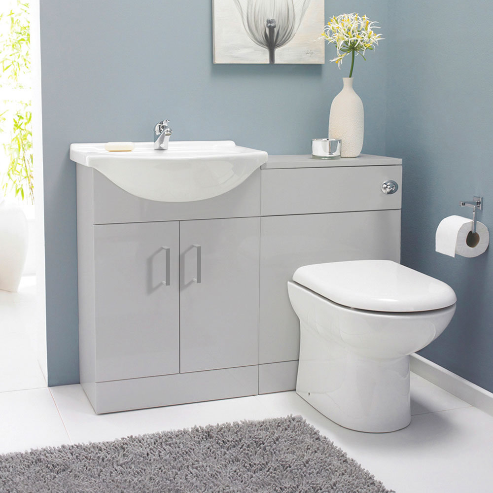 Cove Light Grey 500x300mm BTW Toilet Unit Inc. Cistern + Soft Close