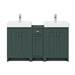 Chatsworth Traditional Green Double Basin Vanity + Cupboard Combination Unit profile small image view 3 