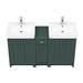 Chatsworth Traditional Green Double Basin Vanity + Cupboard Combination Unit profile small image view 4 