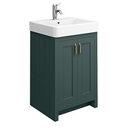 Chatsworth Traditional Green Double Basin Vanity Cupboard Combination 