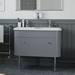 Burlington Chalfont 1000mm Classic Grey Single Drawer Double Basin Unit with Chrome Handles profile small image view 4 