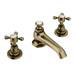 Chatsworth 1928 Antique Brass 3TH Crosshead Basin Mixer Tap + Waste profile small image view 4 