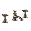 Chatsworth 1928 Antique Brass 3TH Crosshead Basin Mixer Tap + Waste profile small image view 1 